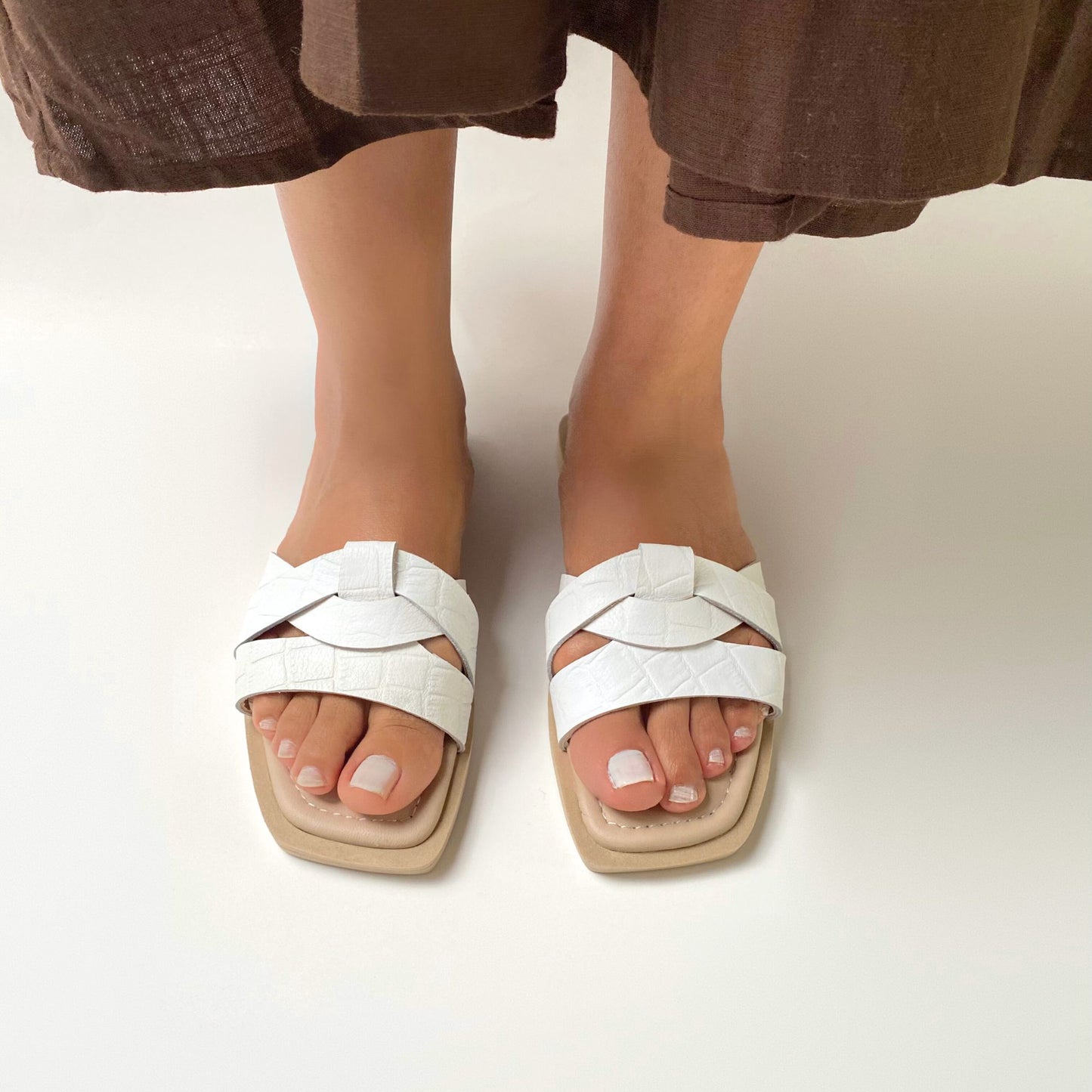 SANDALIAS ZEA - BLANCO CROCO