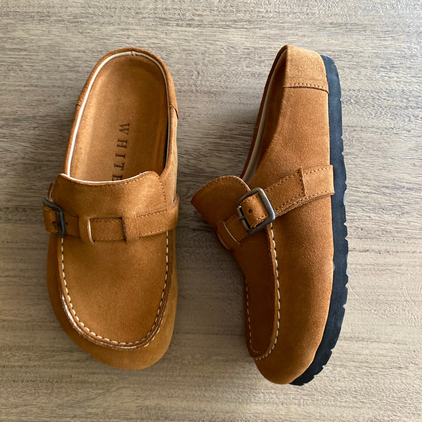 Zuecos Olivia en cuero - miel