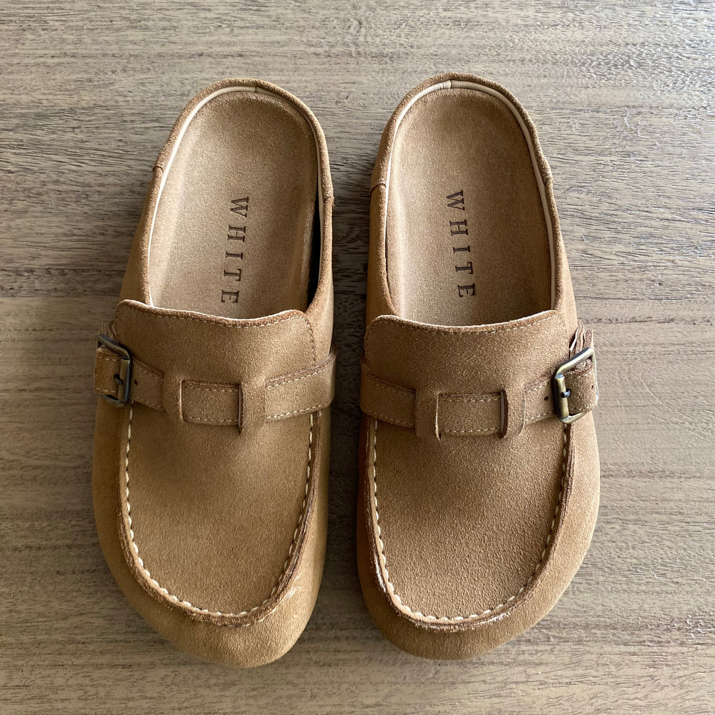 Zuecos Olivia en cuero - kaqui