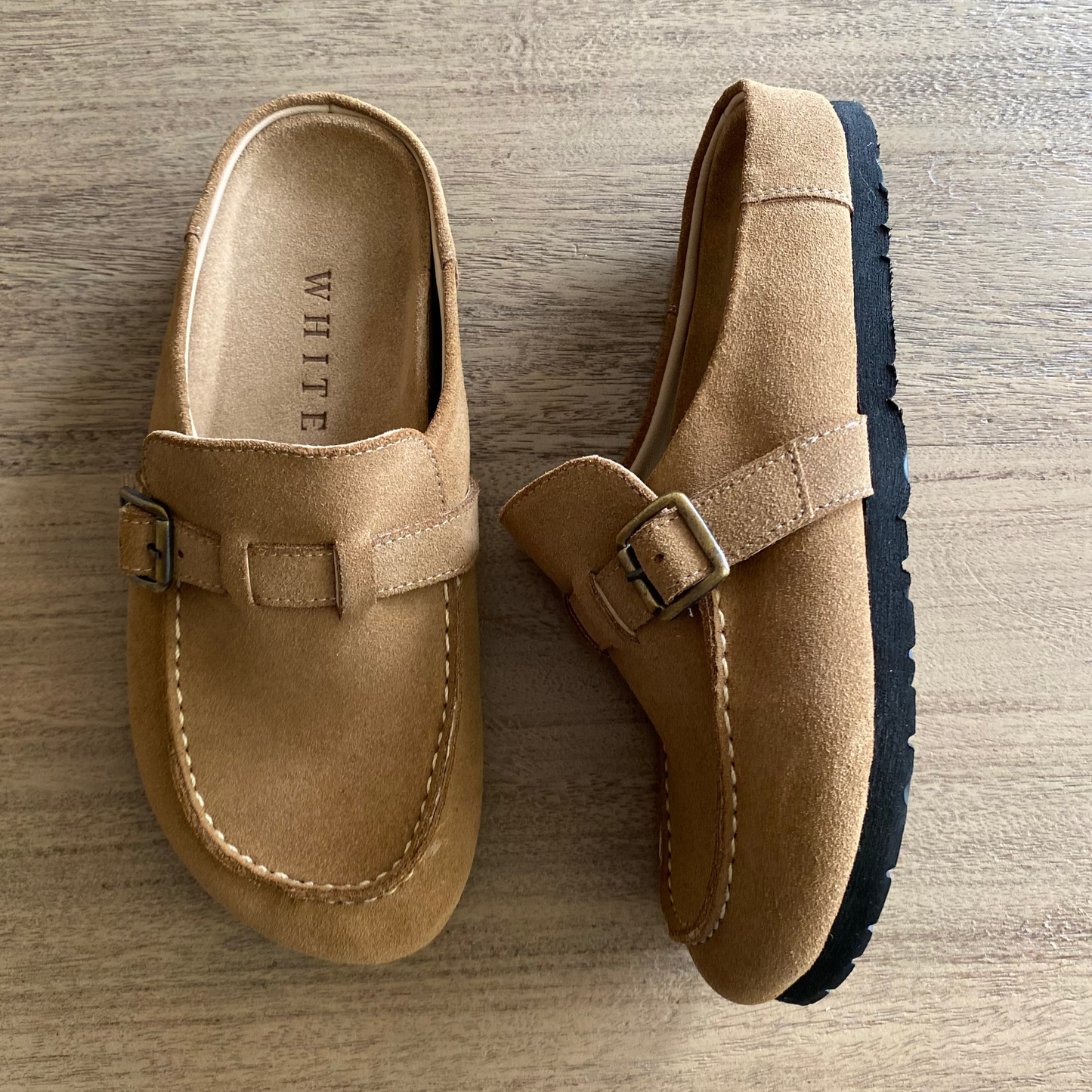Zuecos Olivia en cuero - kaqui