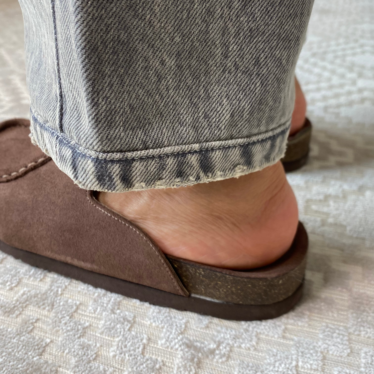 Zuecos mocasín Julia en cuero - cocoa