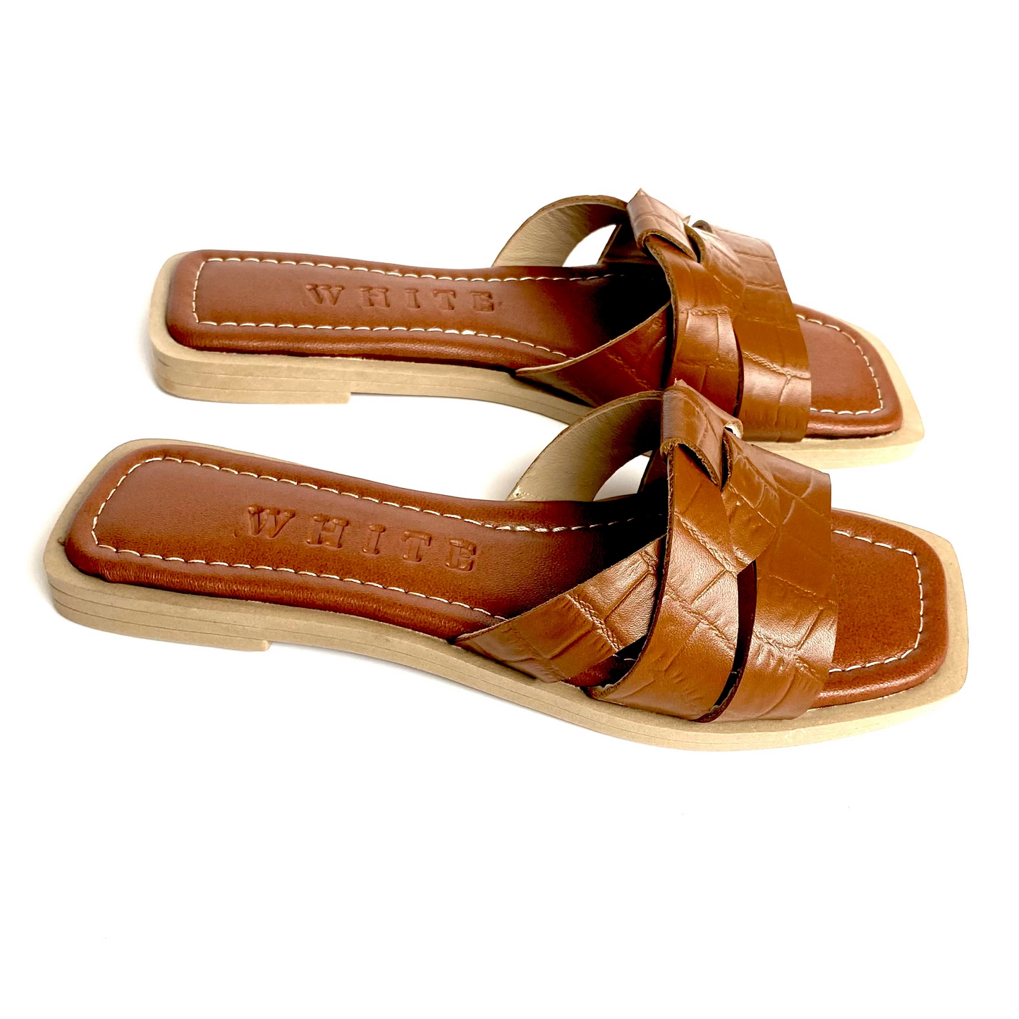 Sandalias Zea en cuero - Tostado Croco