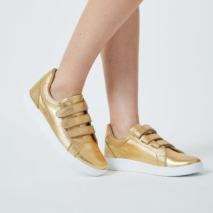 Zapatillas Eda de Cuero - Dorado