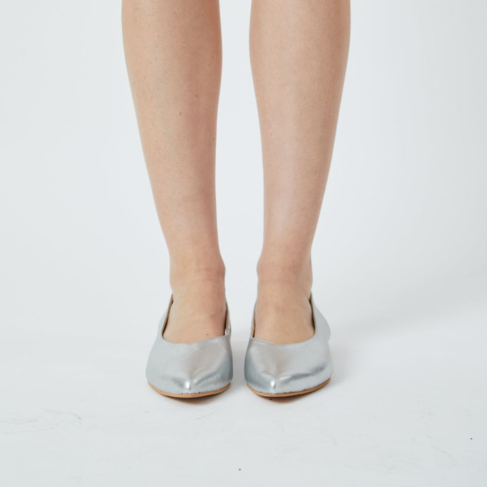 Slingbacks Loli de Cuero - Silver