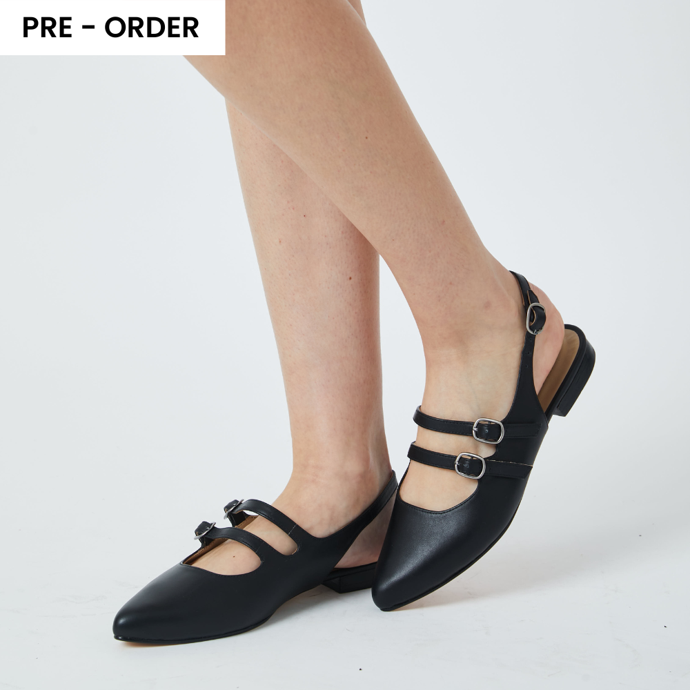 Slingbacks Vittoria de cuero - Negro