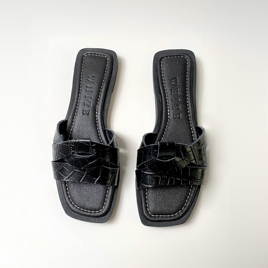 SANDALIAS ZEA - NEGRO CROCO