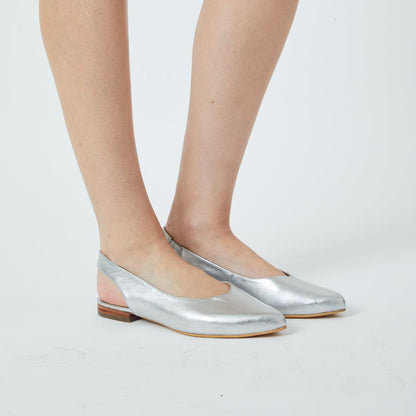 Slingbacks Loli de Cuero - Silver