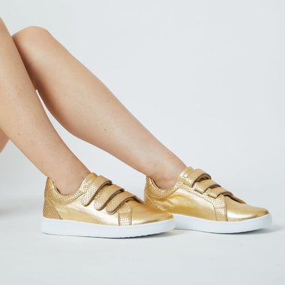 Zapatillas Eda de Cuero - Dorado