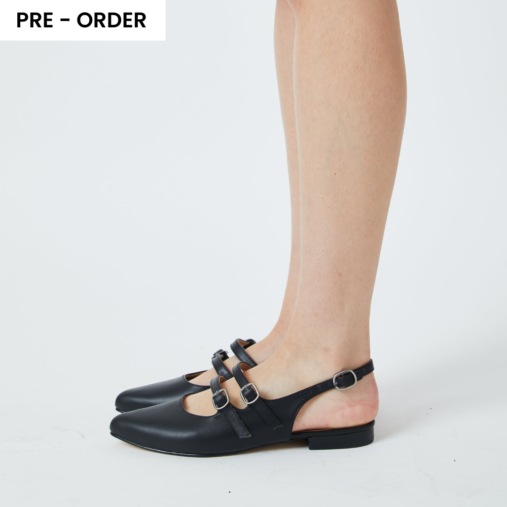 Slingbacks Vittoria de cuero - Negro