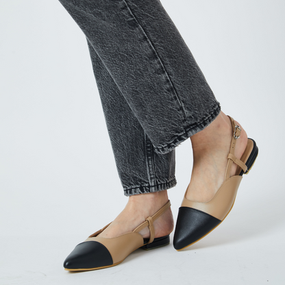 Slingbacks Bicolor de cuero