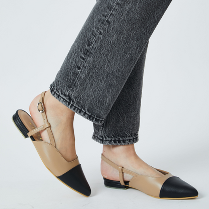 Slingbacks Bicolor de cuero