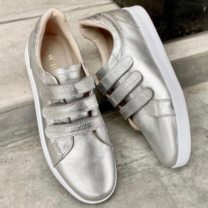 Zapatillas Eda de Cuero - Plata