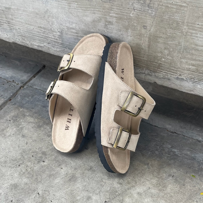 Sandalias Honey de Cuero - Arena