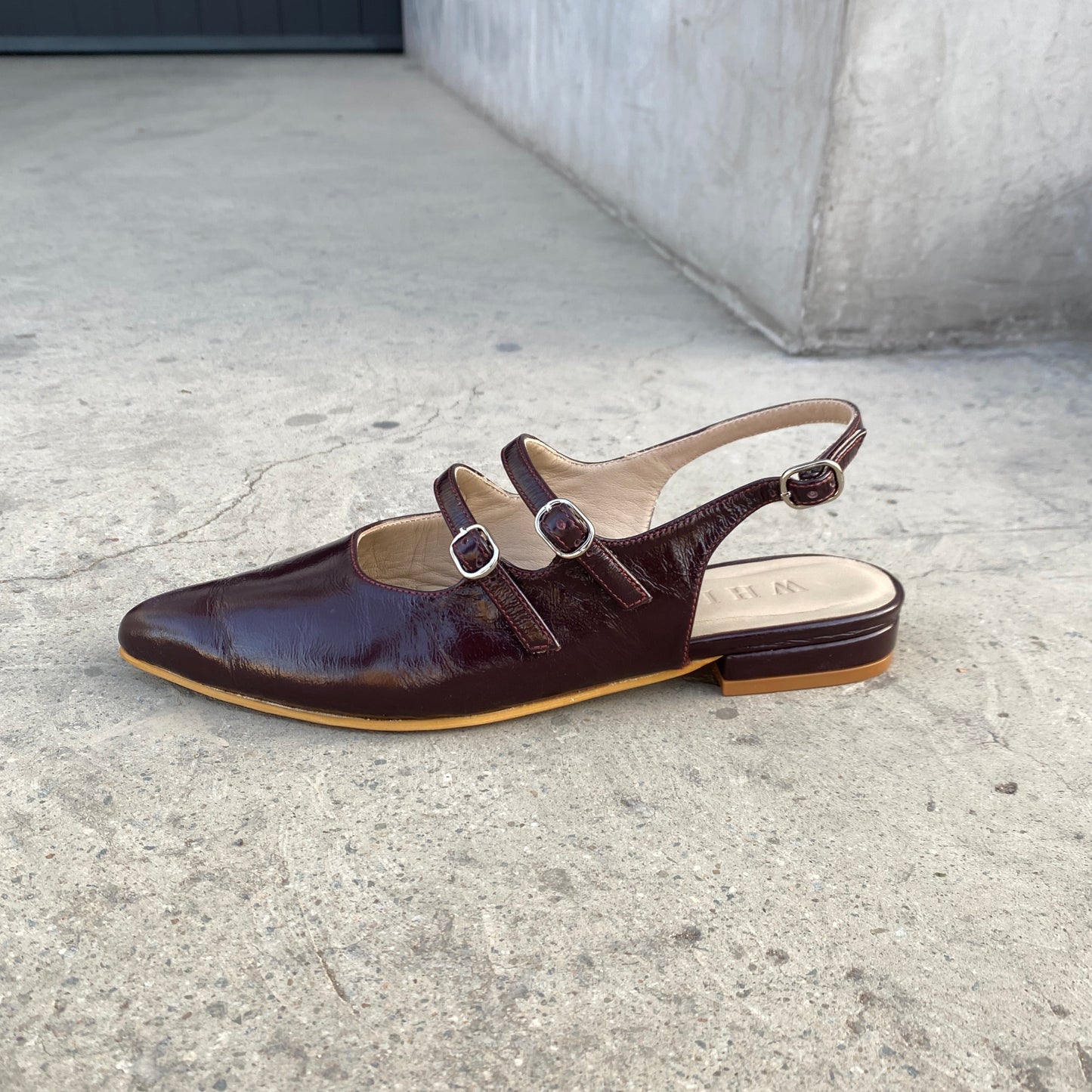 Slingbacks Vittoria en cuero - Burgundy