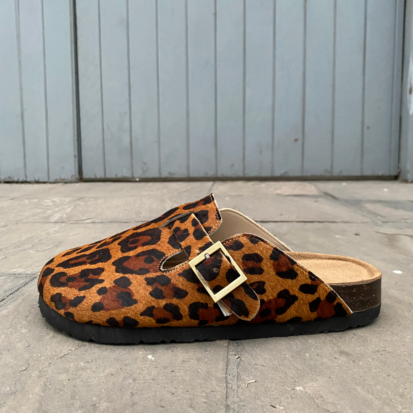 Zuecos Chloe en cuero - animal print