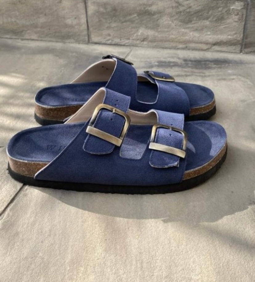 Sandalias Honey en cuero - azul