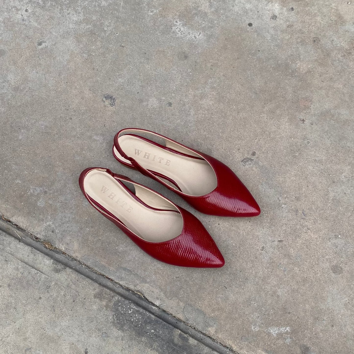 Slingbacks Loli en cuero - cherry red