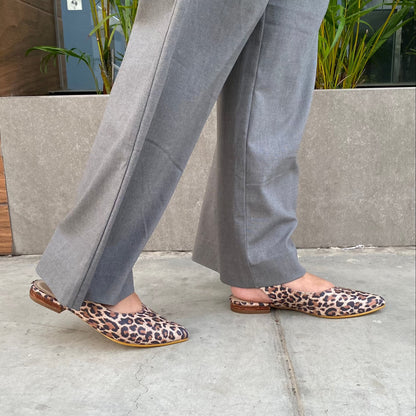 Slingbacks Loli en cuero - animal print