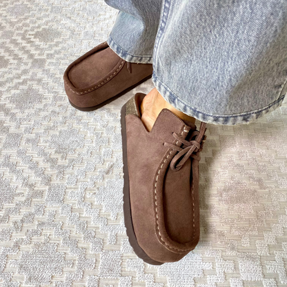 Zuecos mocasín Julia en cuero - cocoa