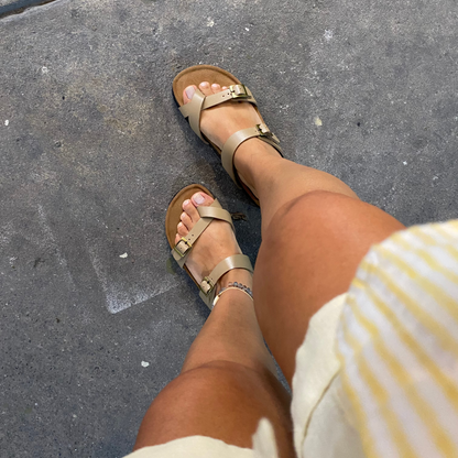 Sandalias Macarella en cuero - Beige