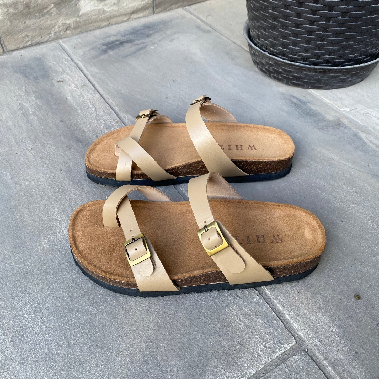 Sandalias Macarella en cuero - Beige