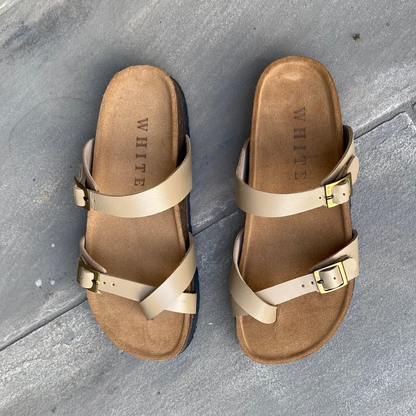 Sandalias Macarella en cuero - Beige