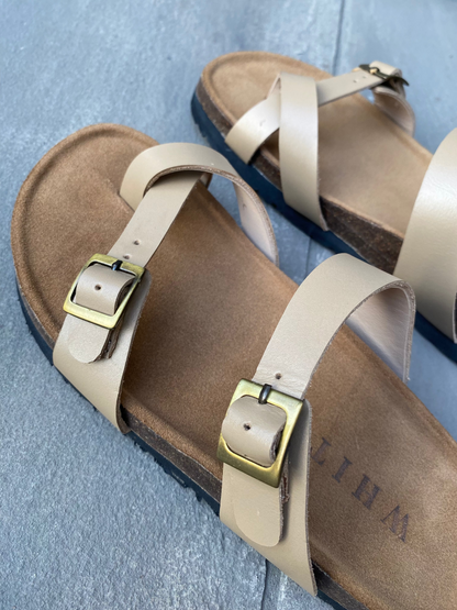 Sandalias Macarella en cuero - Beige