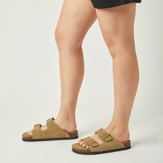 Sandalias Honey de cuero - Olive Green