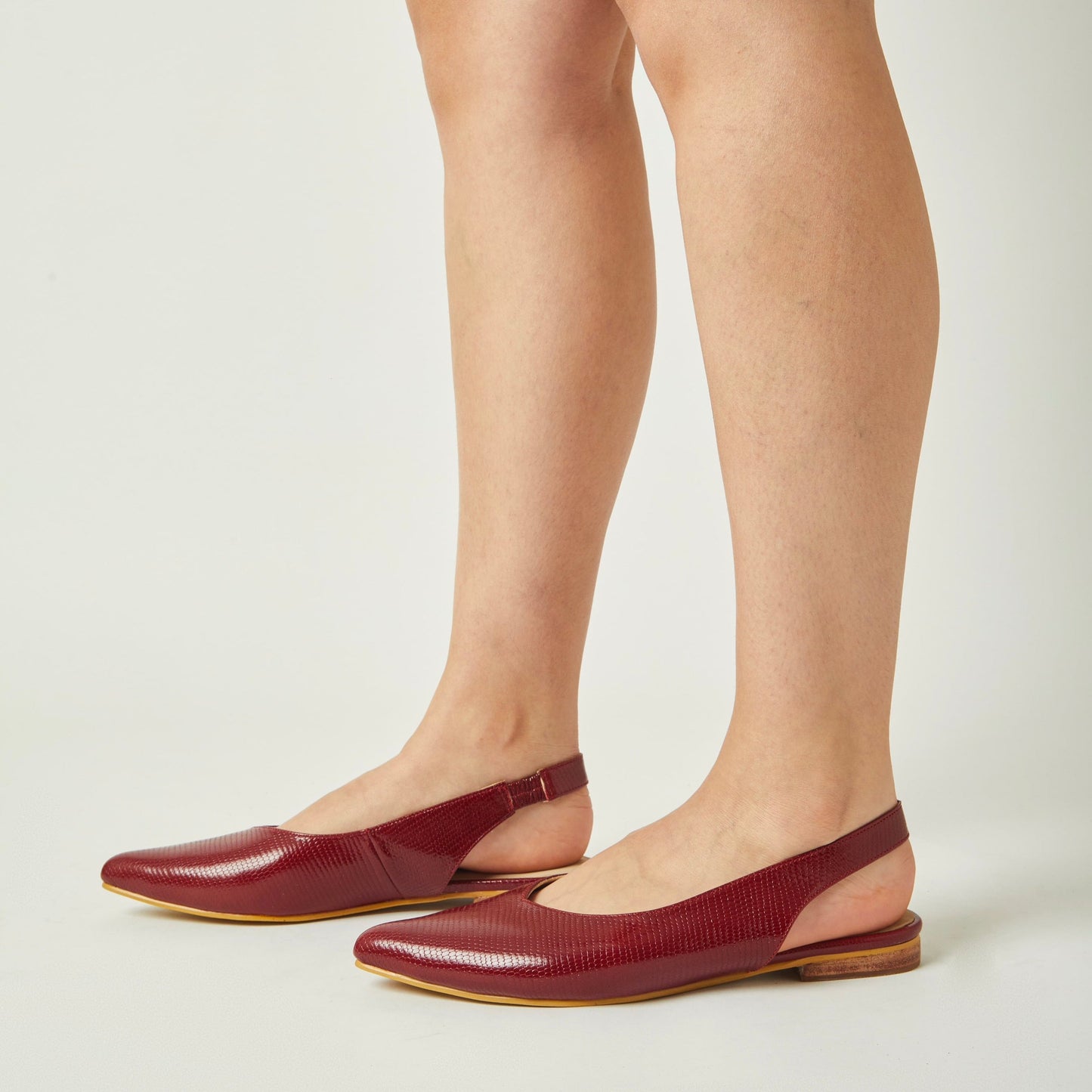 Slingbacks Loli en cuero - cherry red