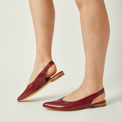 Slingbacks Loli en cuero - cherry red