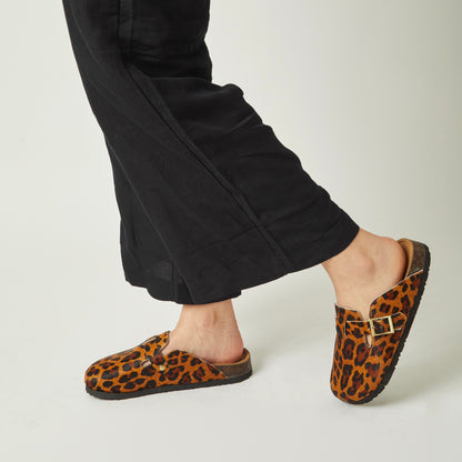 Zuecos Chloe en cuero - animal print