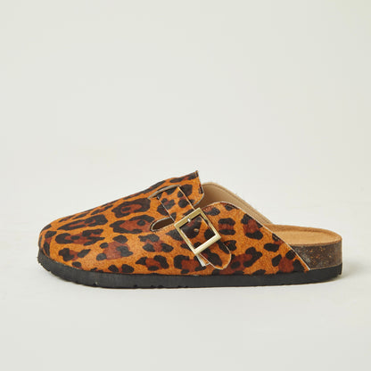 Zuecos Chloe en cuero - animal print