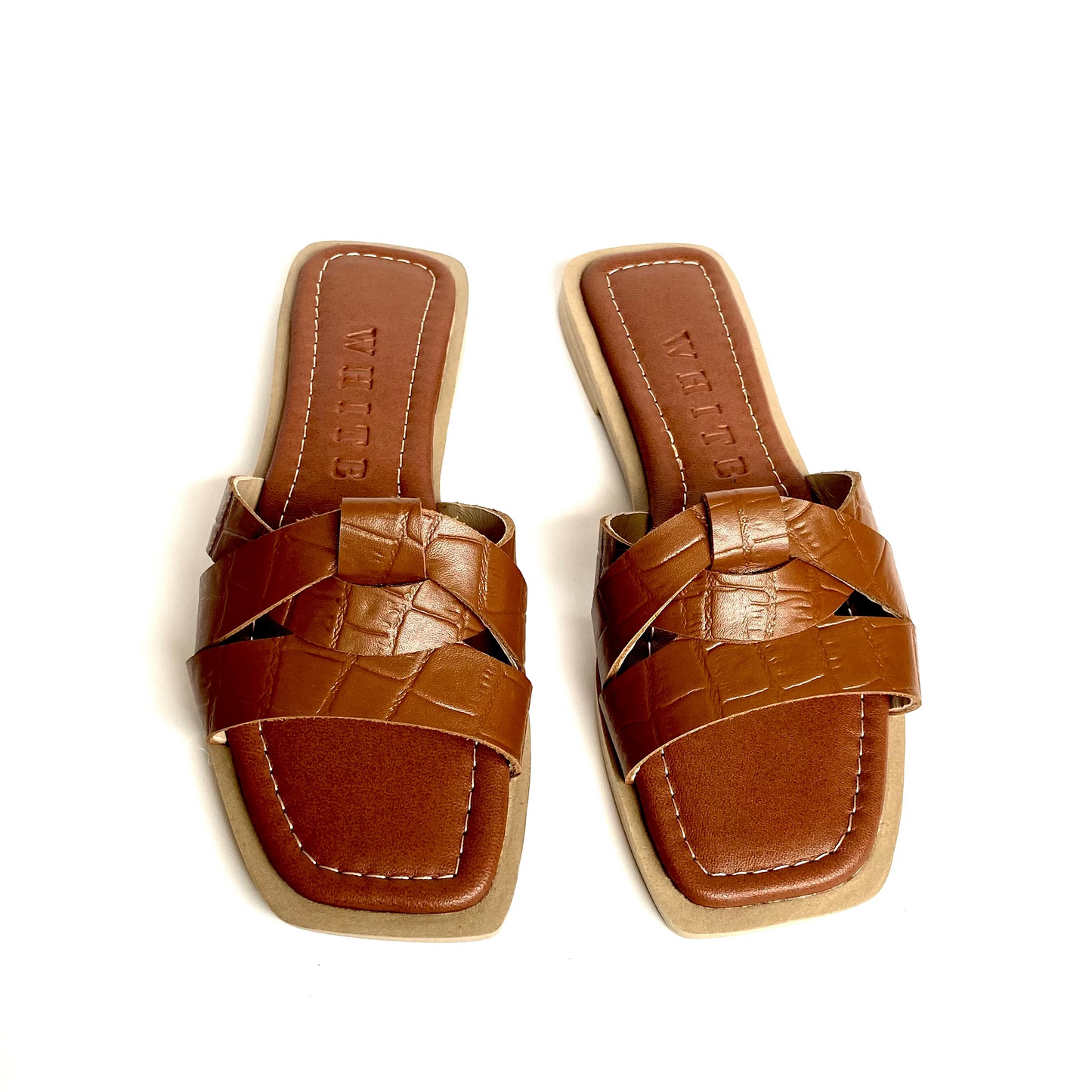 Sandalias Zea en cuero - Tostado Croco