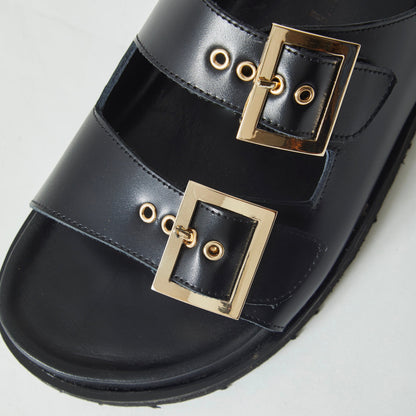 Sandalias Honey rock en cuero - negro