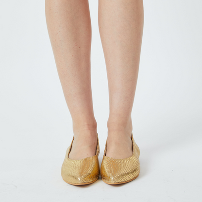 Slingbacks Loli de Cuero - Gold