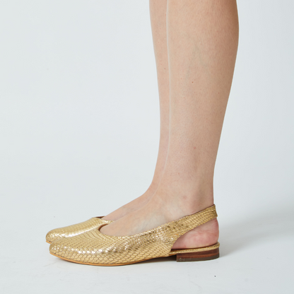 Slingbacks Loli de Cuero - Gold